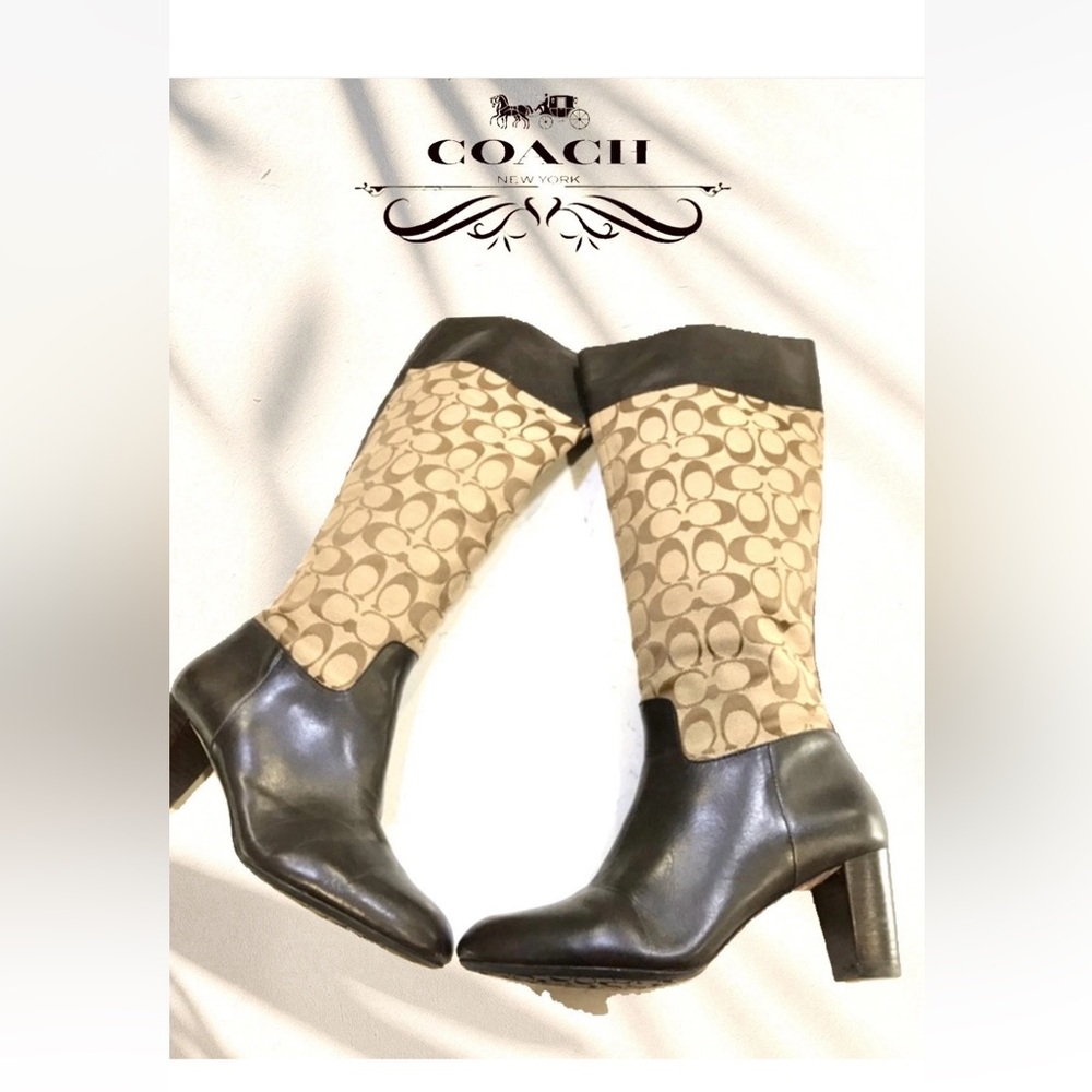 Coach Martta Tall Boots Womens Size 7B Signature NWT MSRP $498 - Picture 2 of 6